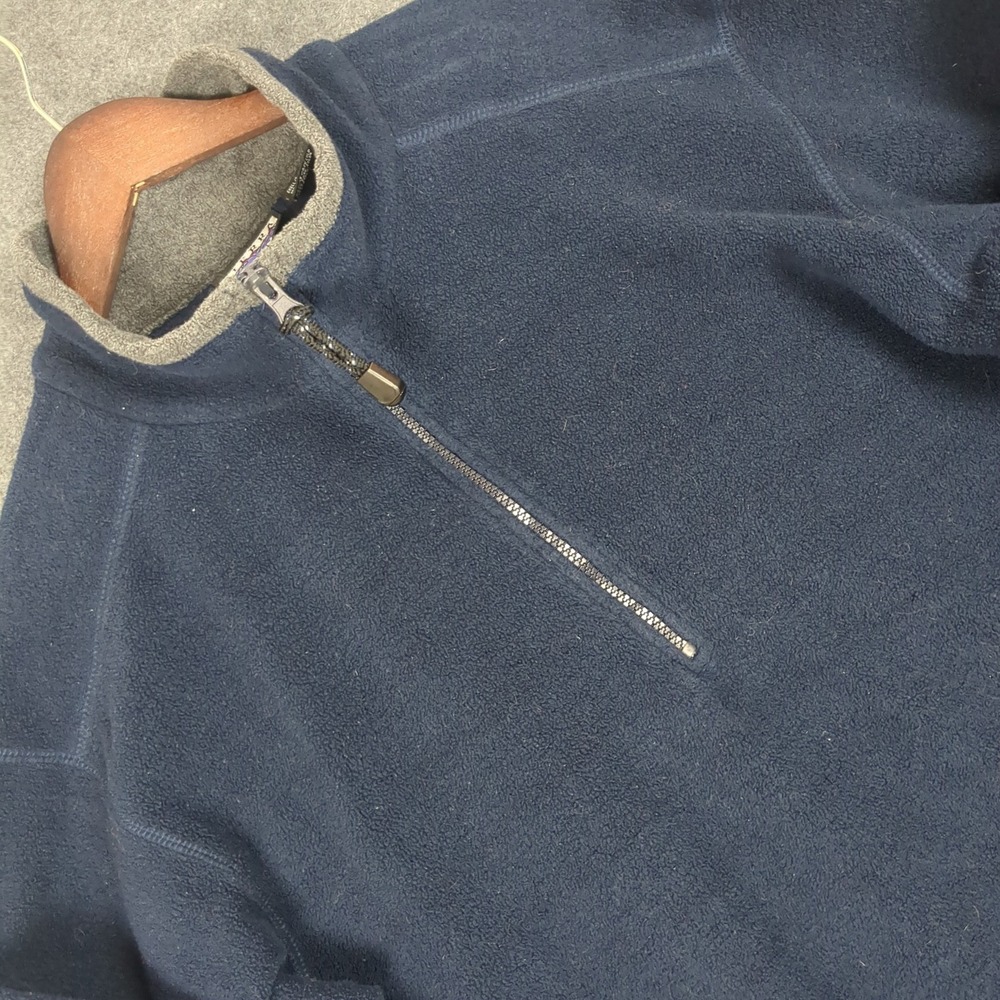 Sierra Experience Mens 1/4 Zip Fleece Pullover Navy Blue Mock Neck Size M